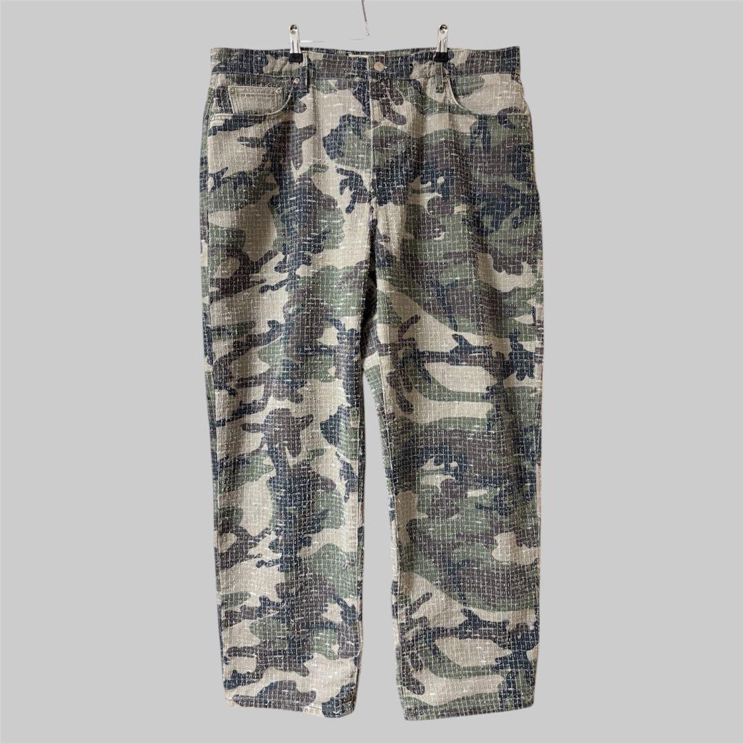 完売品 STUSSY BIG OL カモフラ ジーンズ パンツ ニードルパンチ
