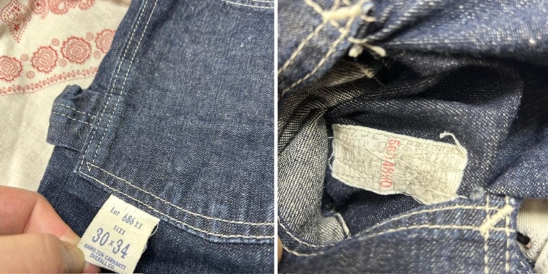 90s carhartt ハートタグ デニムオーバーオール 30 濃紺 復刻