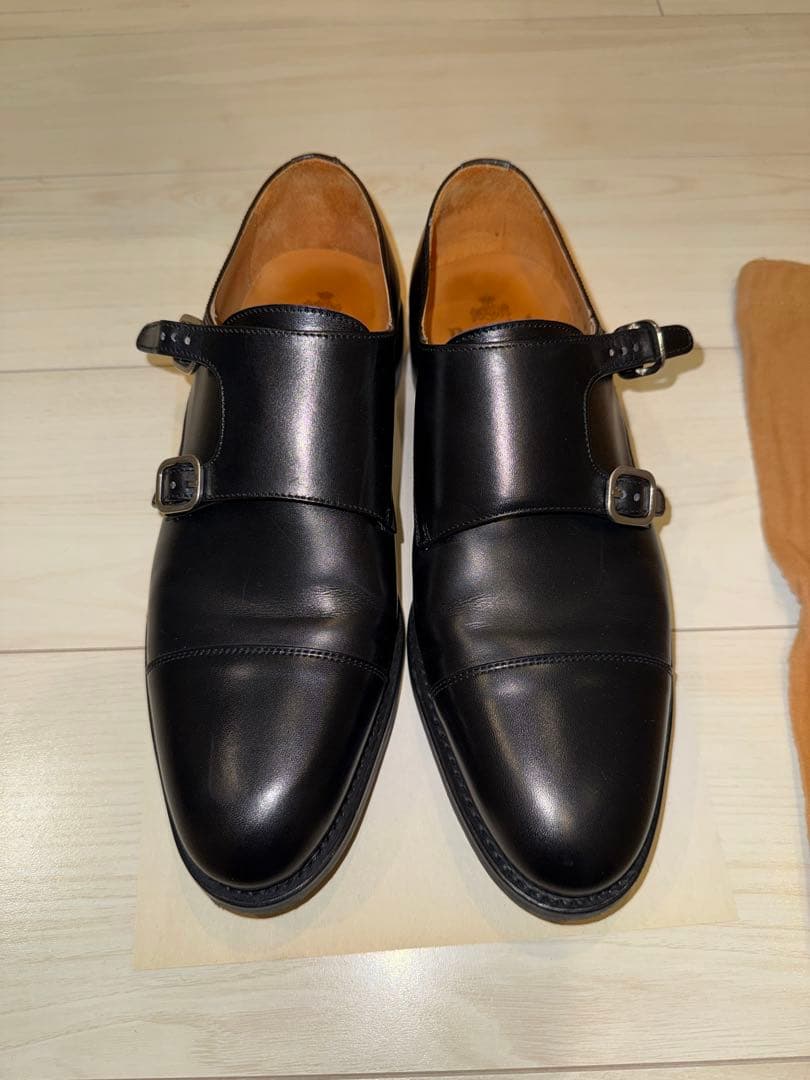 【ほぼ新品】Berwick ダブルモンクストラップシューズ ブラック 収納袋付き