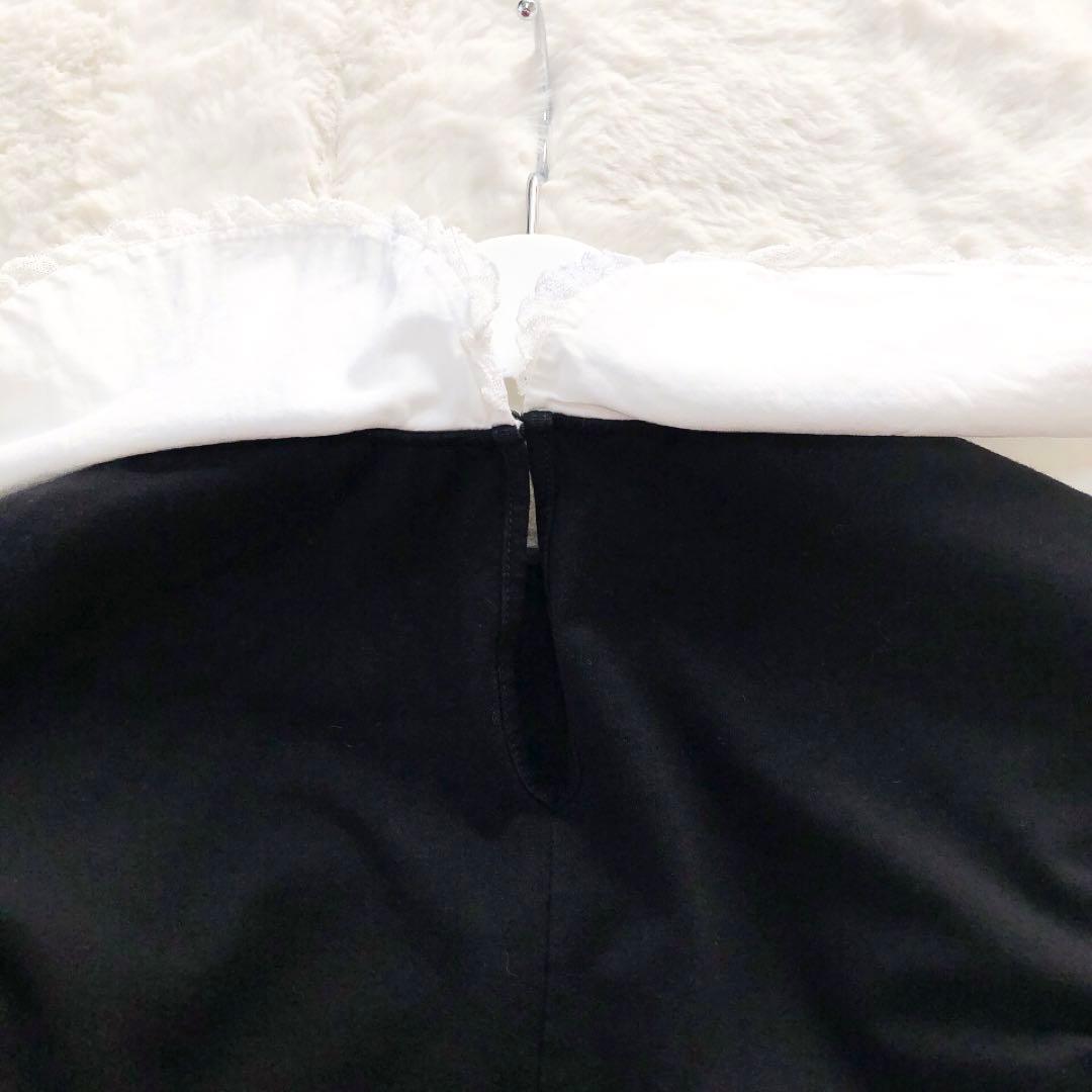 miumiu*ミュウミュウ　フリル襟付きカットソー　イタリア製　黒　XS