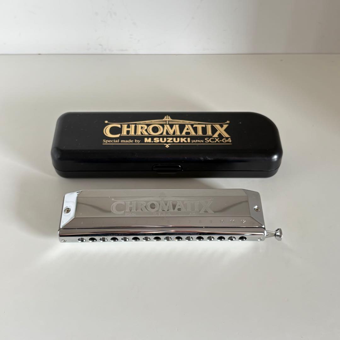 【美品】SUZUKI スズキ SCX-64 クロマチックハーモニカ 16穴