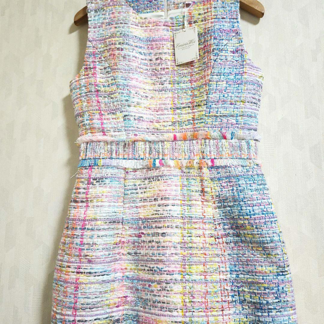 ⭐NA☆⭐エミリアウィズ　ミニワンピース　ツイードノースリーブドレス 　M