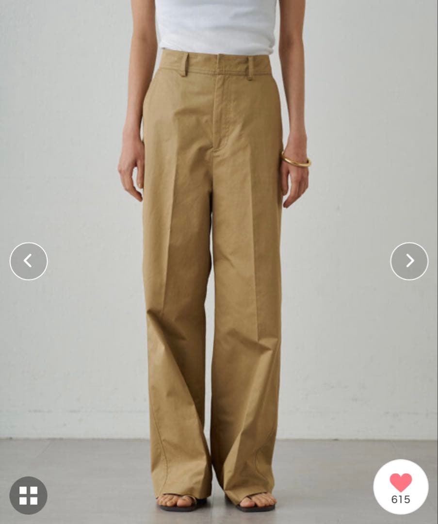 新品タグ付☆ラウンジドレス☆ ノータックチノパンツ☆ベージュ