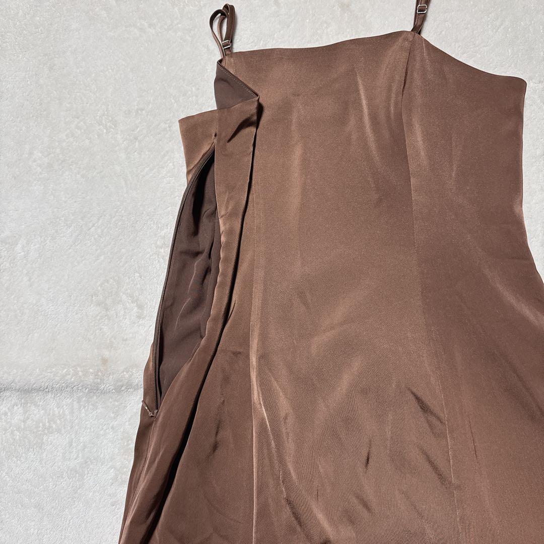 leja 透け感チャイナトップス付きロング丈キャミソールセットアップドレス