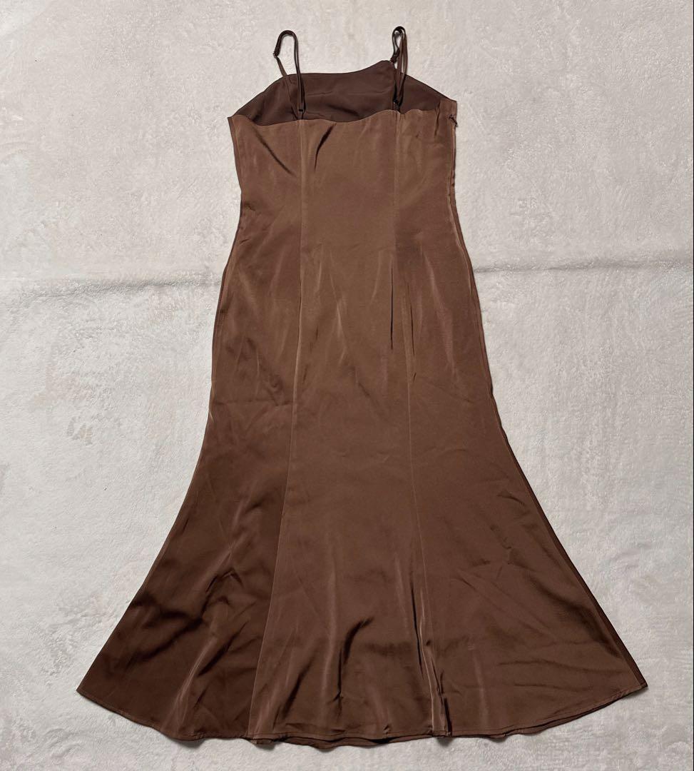 leja 透け感チャイナトップス付きロング丈キャミソールセットアップドレス