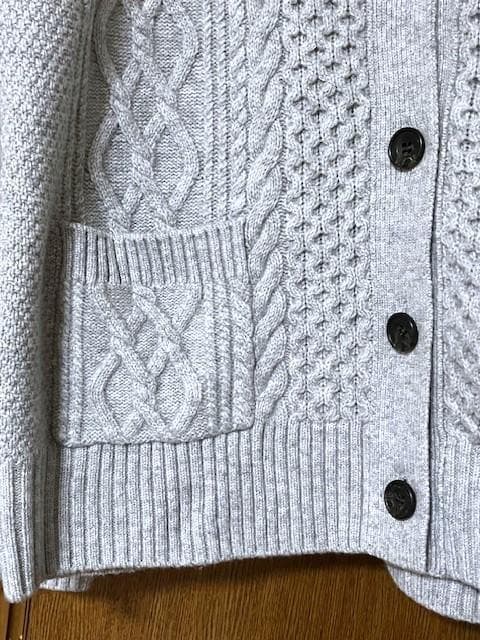 今季新品23区★【杏さん着用/洗える】ウールカシミヤ アランパターンカーディガン