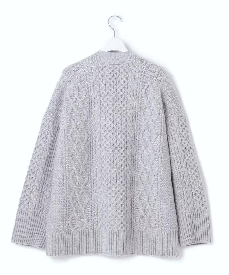 今季新品23区★【杏さん着用/洗える】ウールカシミヤ アランパターンカーディガン