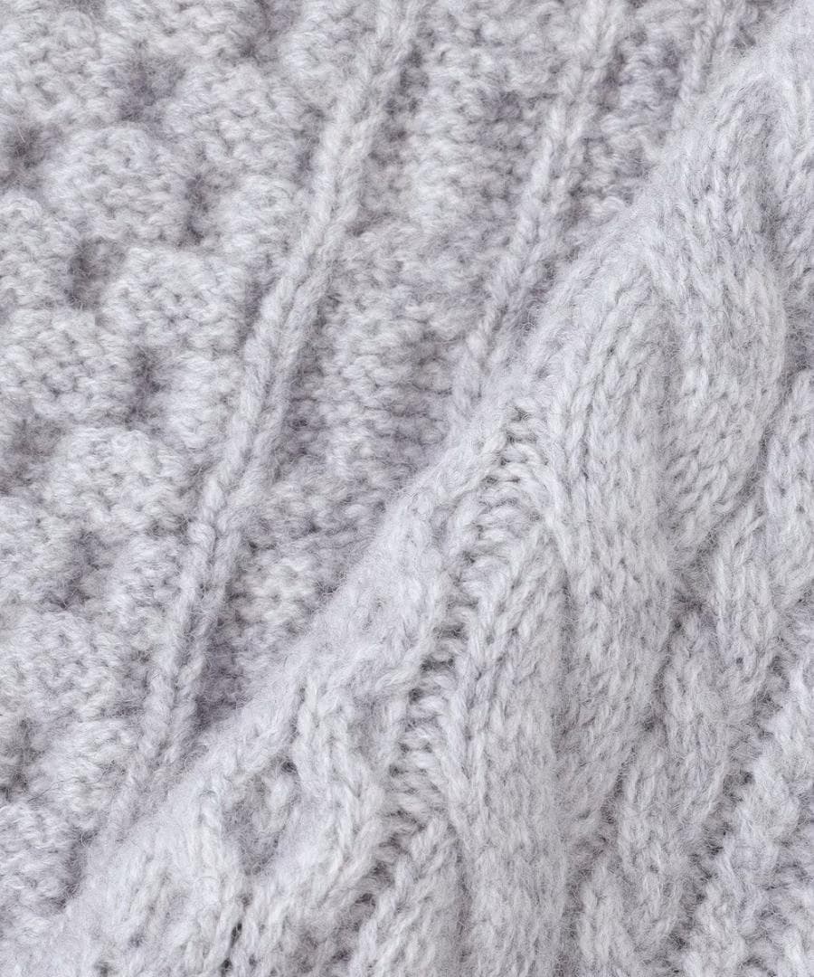 今季新品23区★【杏さん着用/洗える】ウールカシミヤ アランパターンカーディガン