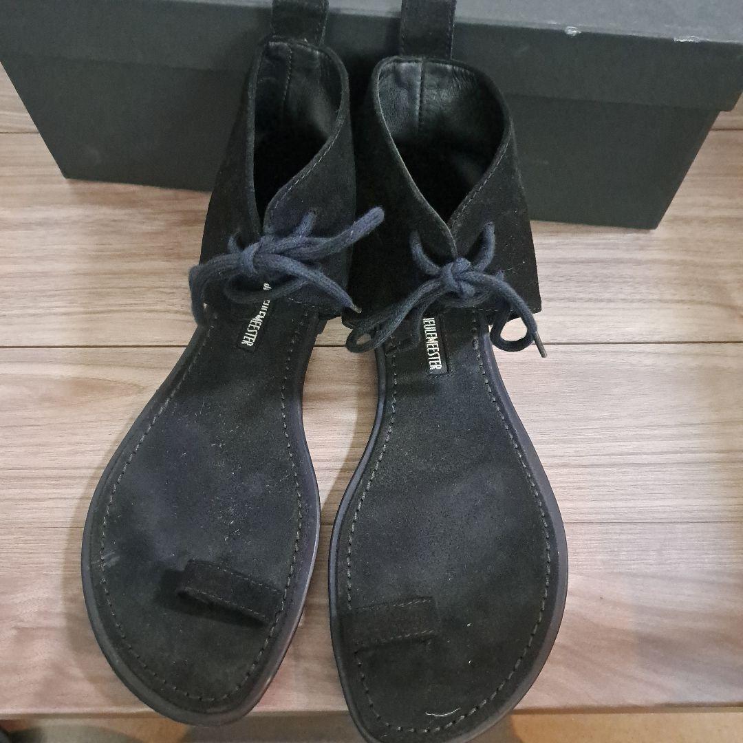 アン ドゥムルメステール　スエード オープントゥ サンダル フラットシューズ