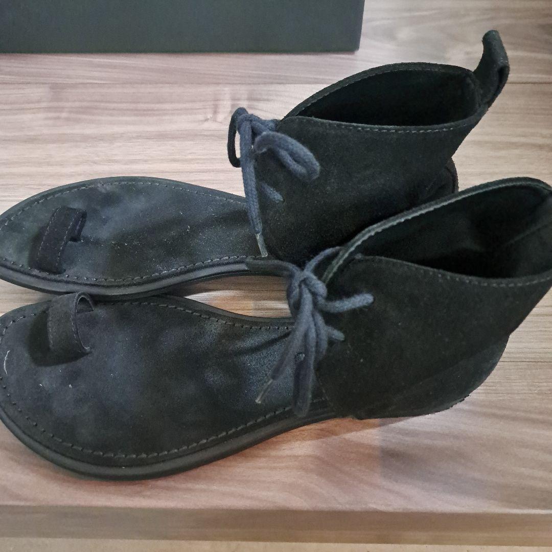 アン ドゥムルメステール　スエード オープントゥ サンダル フラットシューズ