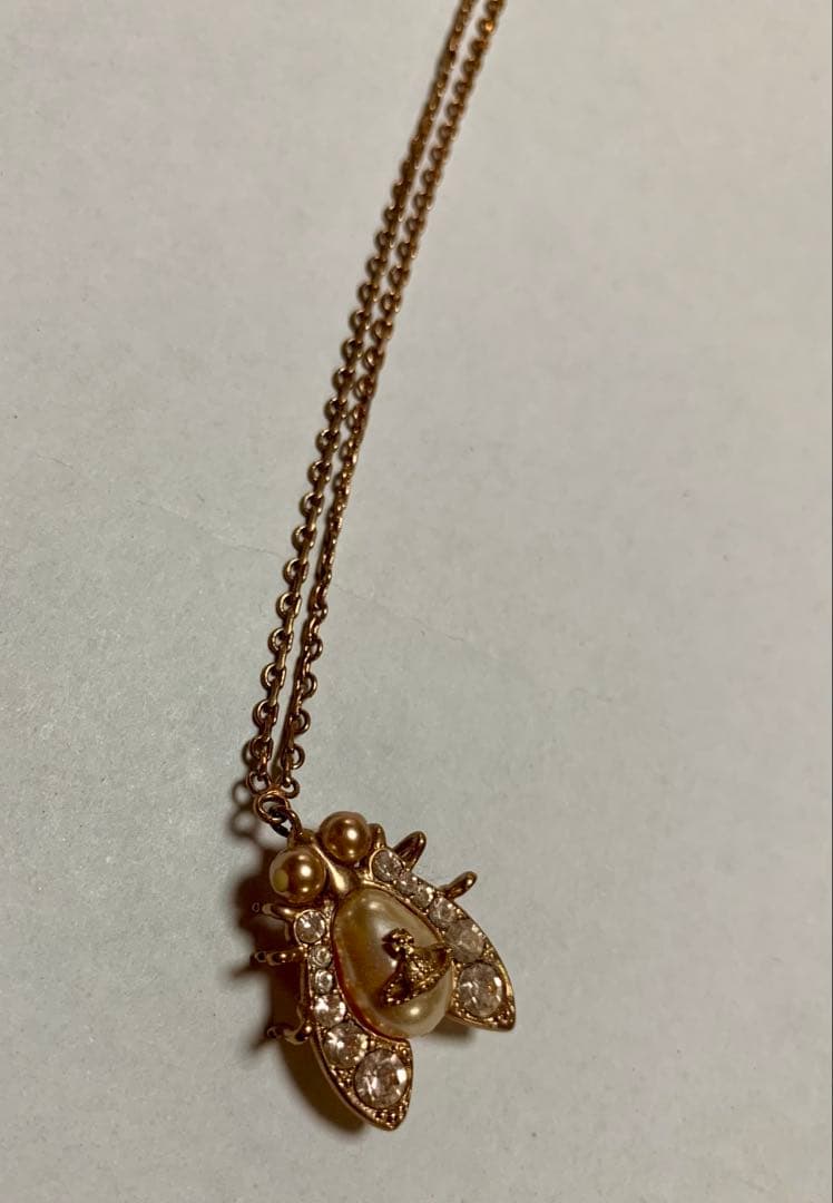 ヴィヴィアンウエストウッド　ネックレス　パール 昆虫　ハエ