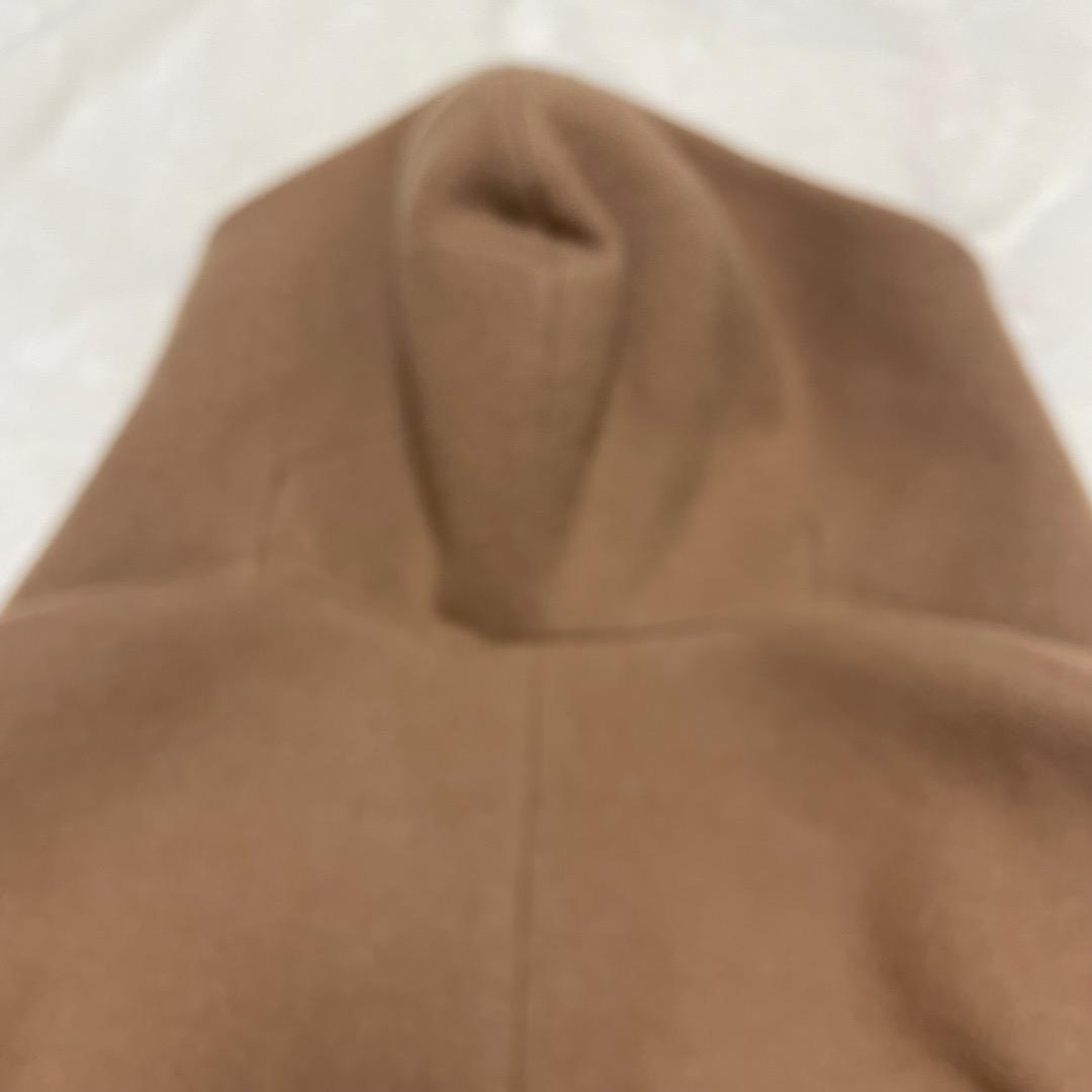 ヨシエ　イナバ　ミドル丈　コート　毛　ベージュ　フード