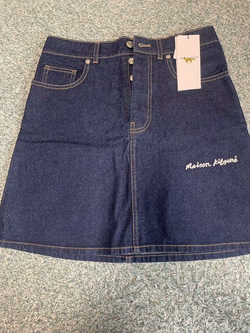 値下げ！【MAISON KITSUNE】Aラインデニムミニスカート 　サイズ25