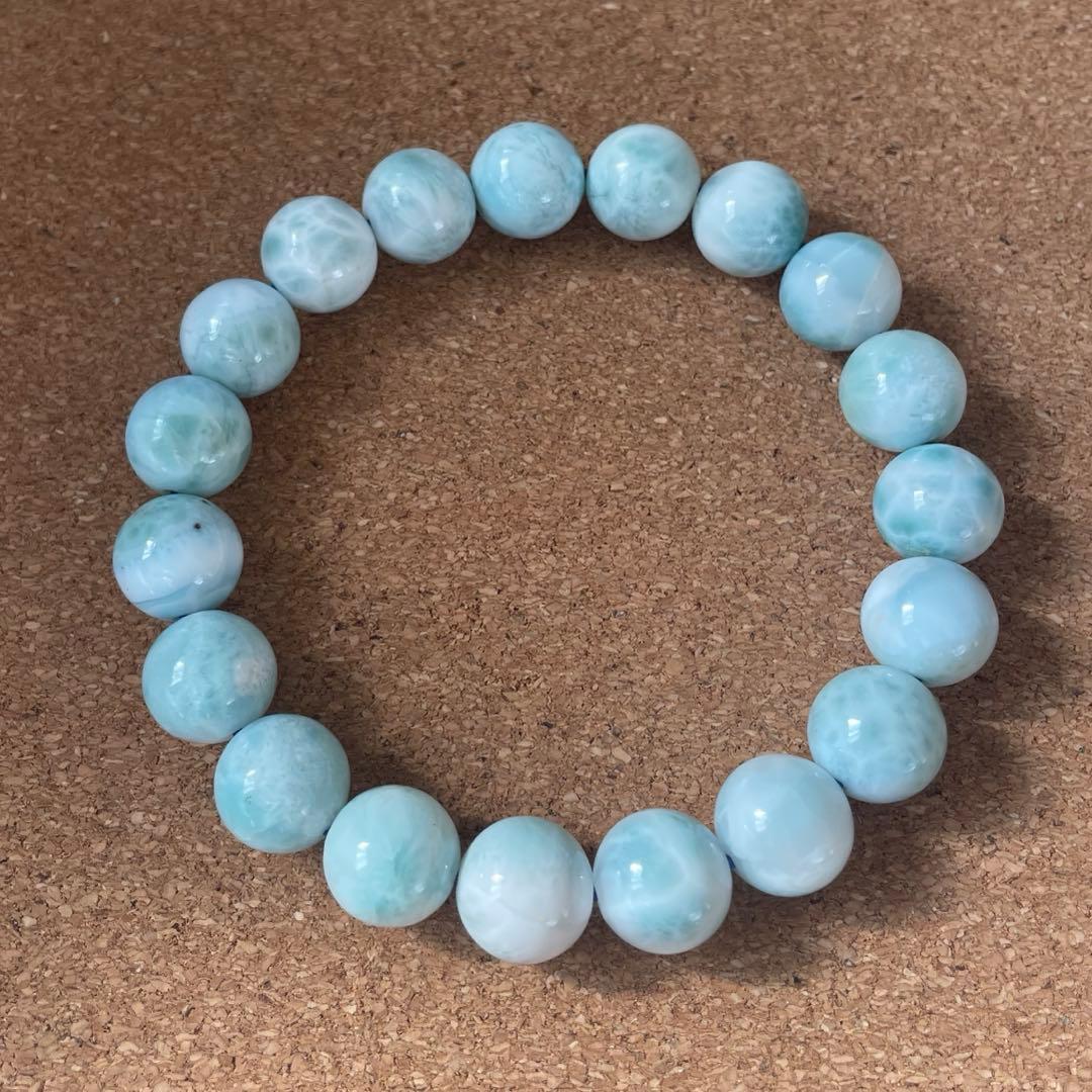 【イムハタ】高品質　ラリマー　約11㎜ ブレスレット 天然石