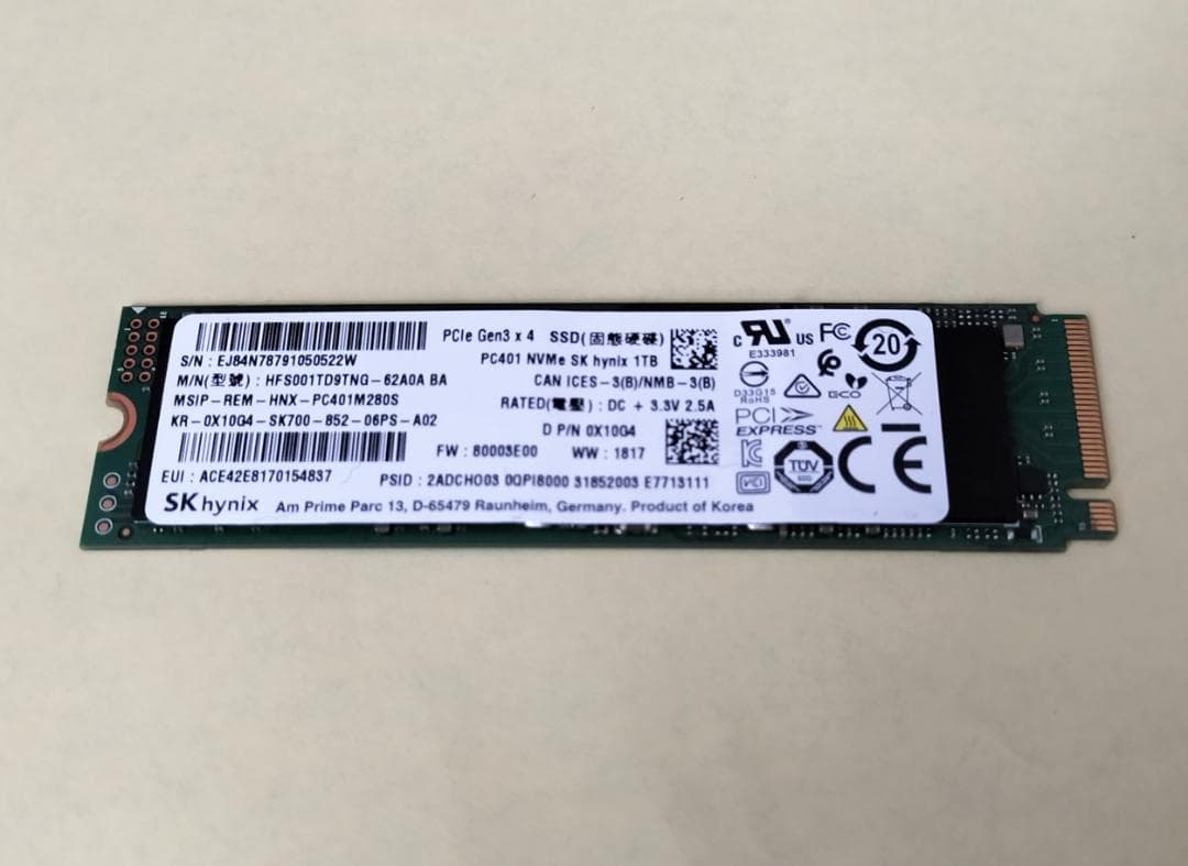 SK hynix PC401 1TB 1024GB M.2 NVMe SSD ③