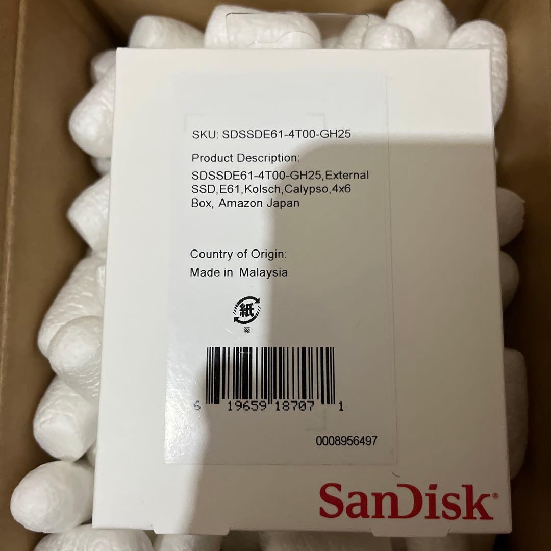 SanDisk 4TB 未開封外付けSSD SDSSDE61-4T00-GH25