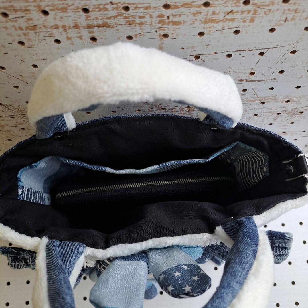 ゆ*ら様 コヤンイサムチョン　オッドアイねこちゃん　デニムリメイクトートバッグ