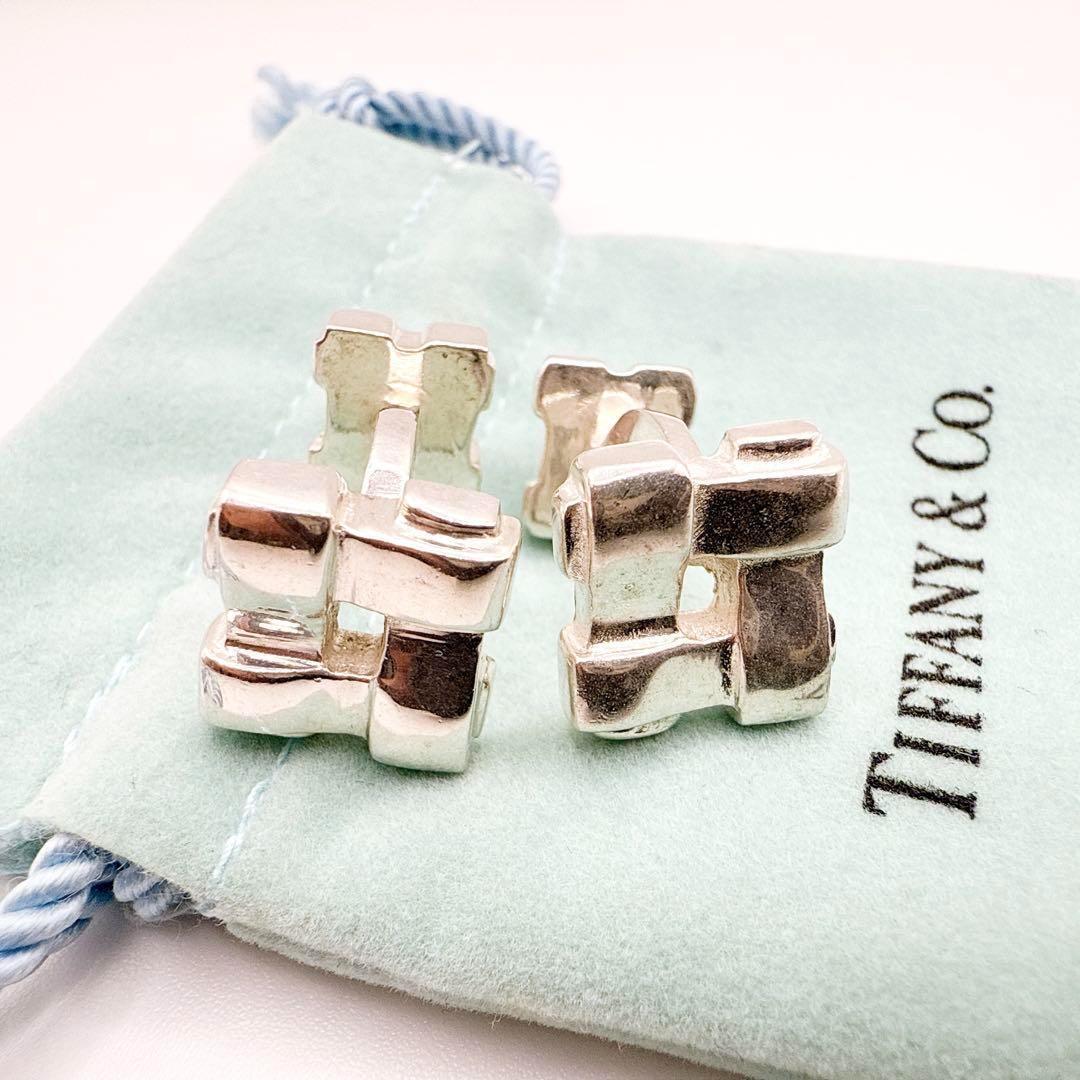 2527-1 【保存袋付き】Tiffany カフス ウォーブン メッシュ