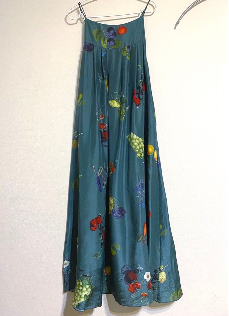 【最終価格】CABaN シルクHARVEST ロングワンピース グリーン