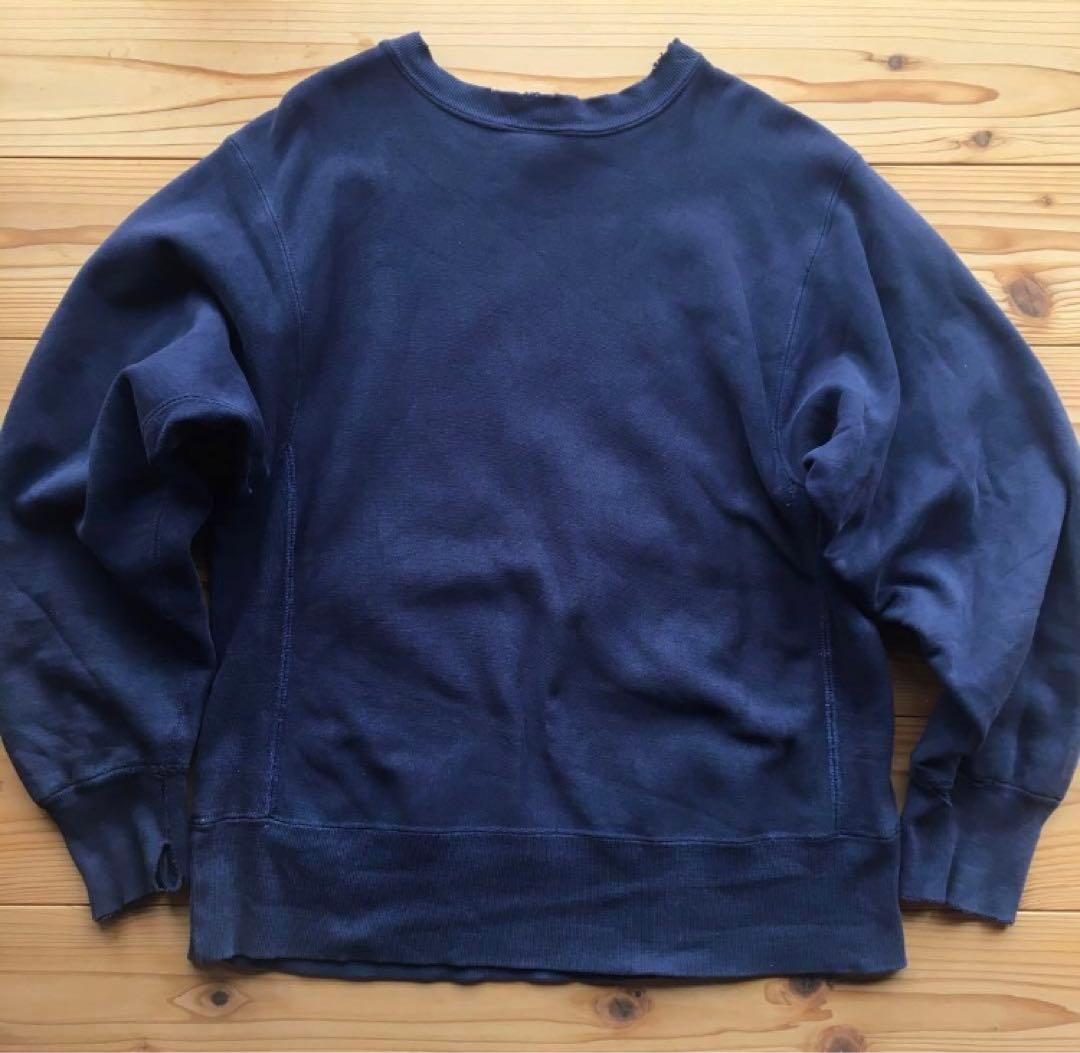 80s champion チャンピオン リバースウィーブ USA製　紺　ボロ