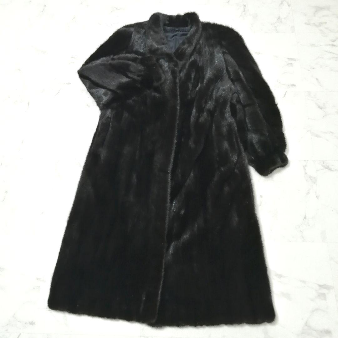 SAGAMINK　ブラック ミンク　毛皮 ロングコート　15　大きいサイズ　高級