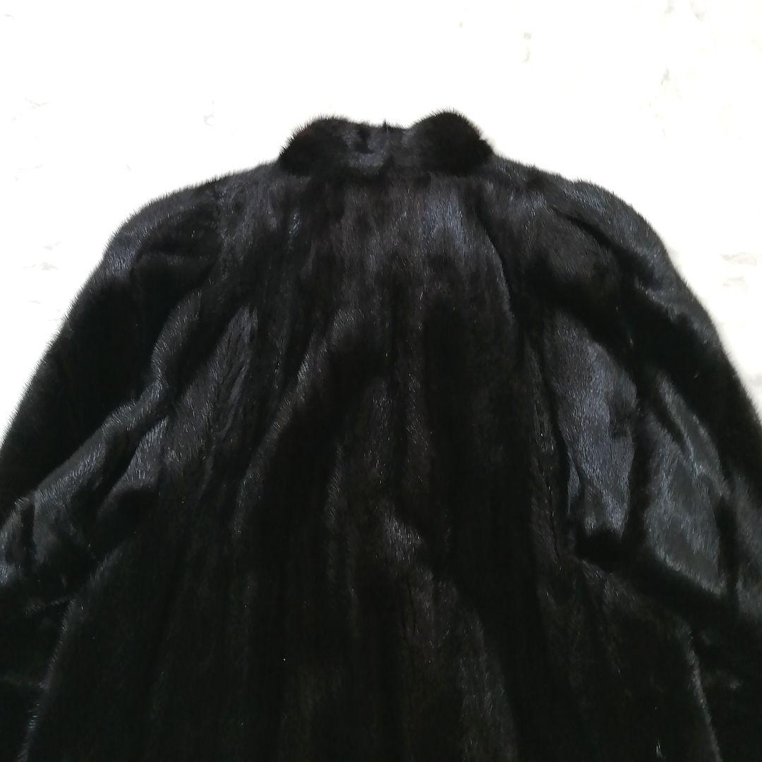 SAGAMINK　ブラック ミンク　毛皮 ロングコート　15　大きいサイズ　高級