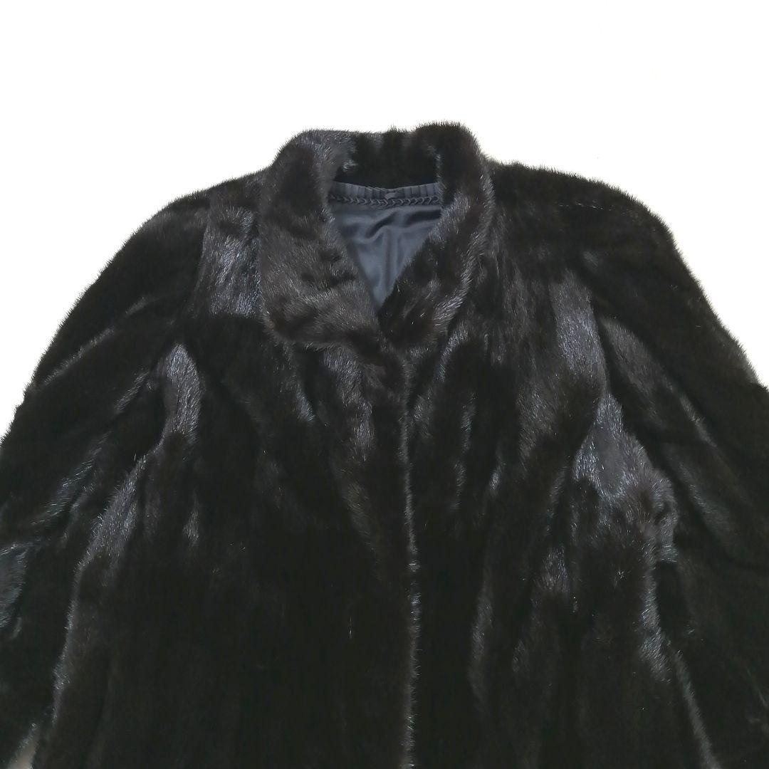 SAGAMINK　ブラック ミンク　毛皮 ロングコート　15　大きいサイズ　高級