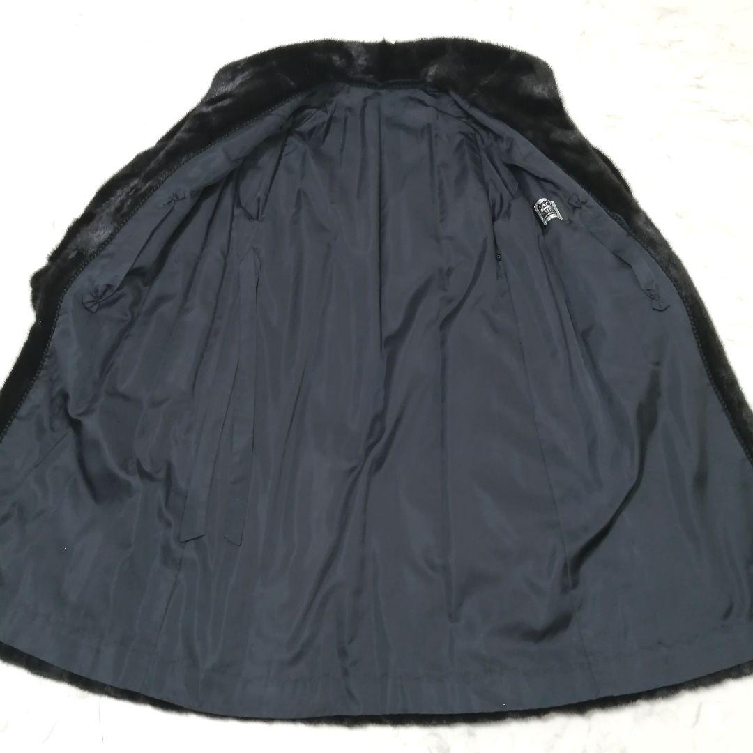 SAGAMINK　ブラック ミンク　毛皮 ロングコート　15　大きいサイズ　高級