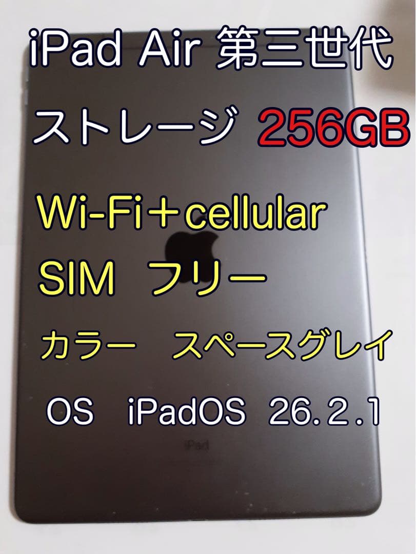 iPad Air 第三世代 256GB グレー Wi-Fi + Cellular