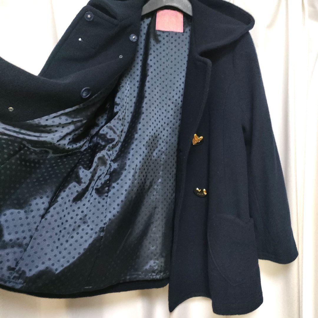 【美品】MILK メルトン フーデットコート ダブルブレスト ハートボタン