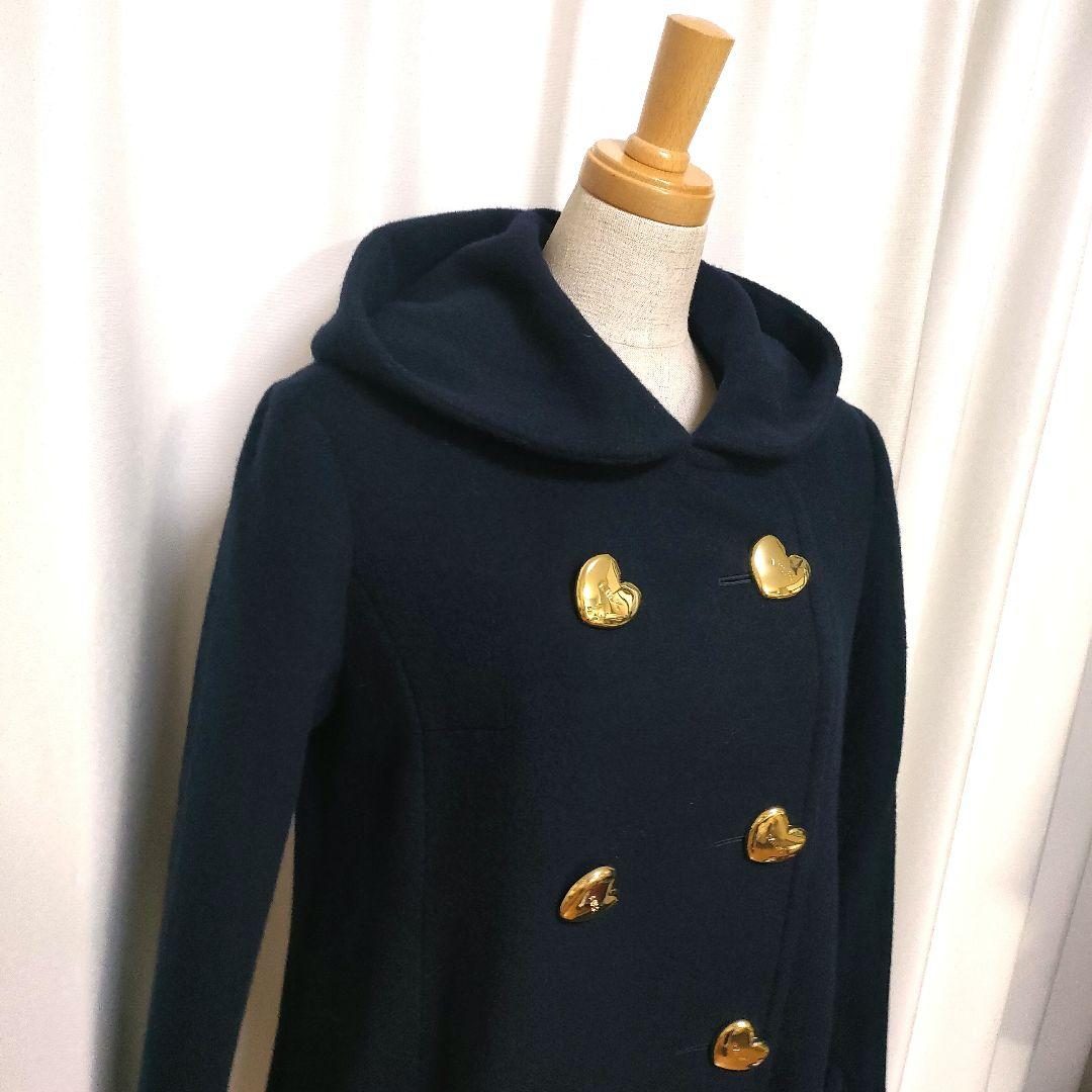 【美品】MILK メルトン フーデットコート ダブルブレスト ハートボタン