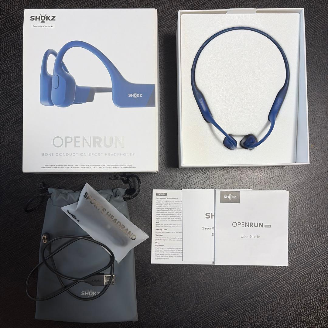 SHOKZ OPENRUN 骨伝導イヤホン ブルー