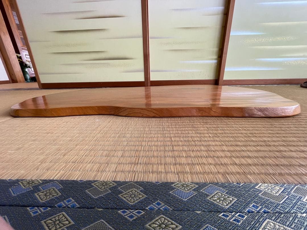 ③天然木 一枚板 無垢材 座卓/花台木製ローテーブル （100×55×3cm）