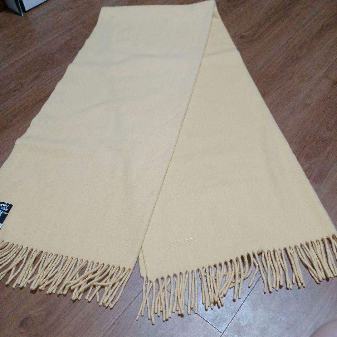 12　エルメス　ストール　大判　ロイヤルクリーニング済み　70×169　イエロー