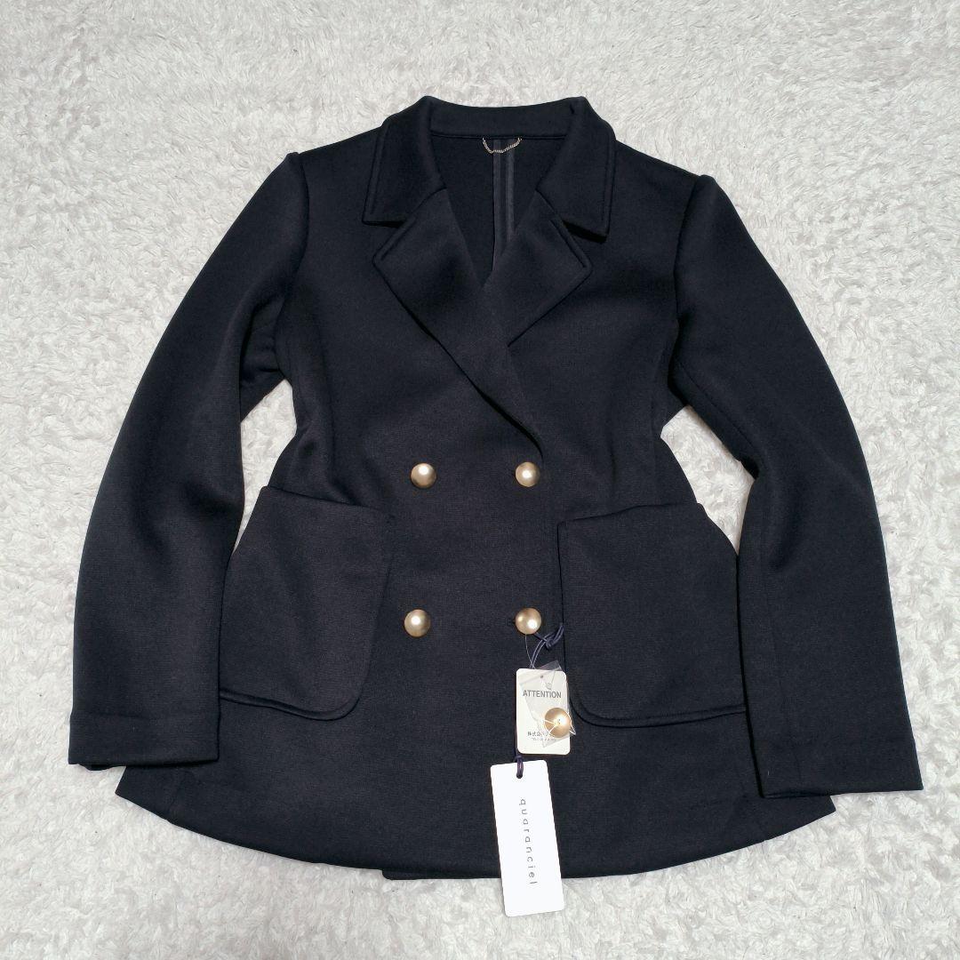 タグ付 quaranciel 紺ブレ 金ボタン 洗える テーラード ジャケット