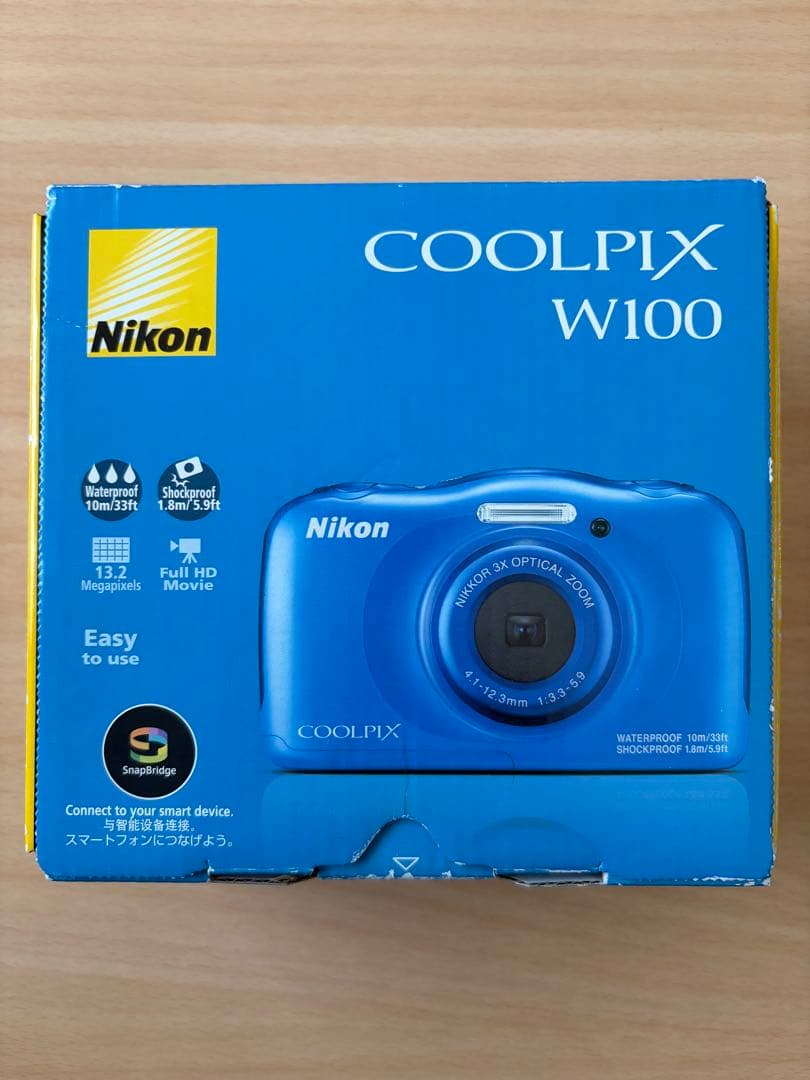 は*ふ様 【美品】Nikon COOLPIX W100 ブルー　防水デジカメ