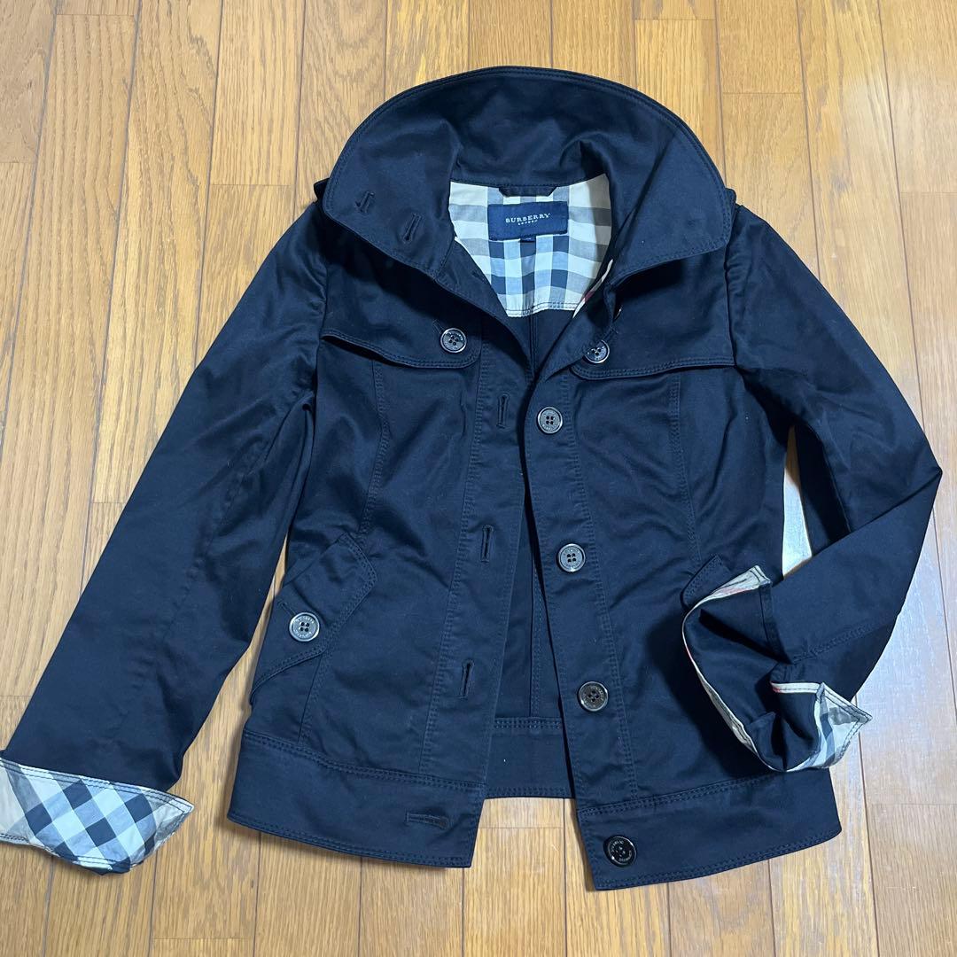 バーバリーロンドン　ジャケット　ブラック×チェック38