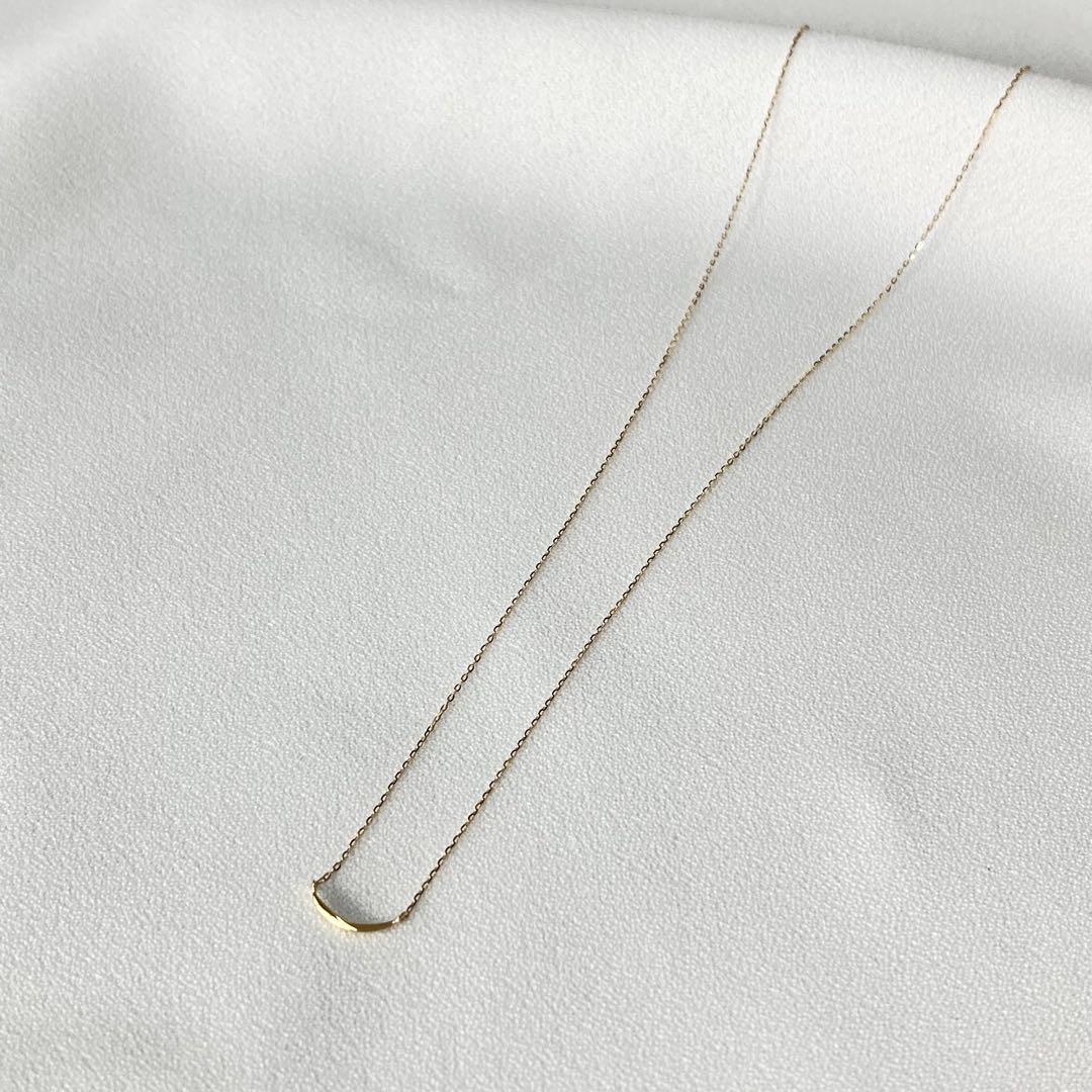 【未使用】ete K10YG クレセントムーン ネックレス｜三日月 レイヤード