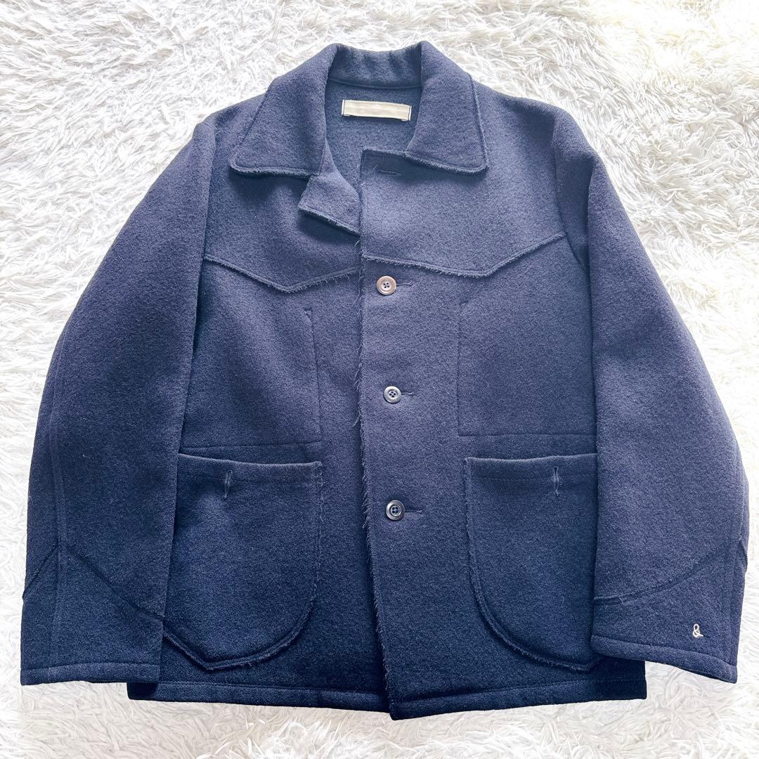 45rpm ウール100% ネイビー 45R メルトン　テーラードジャケット