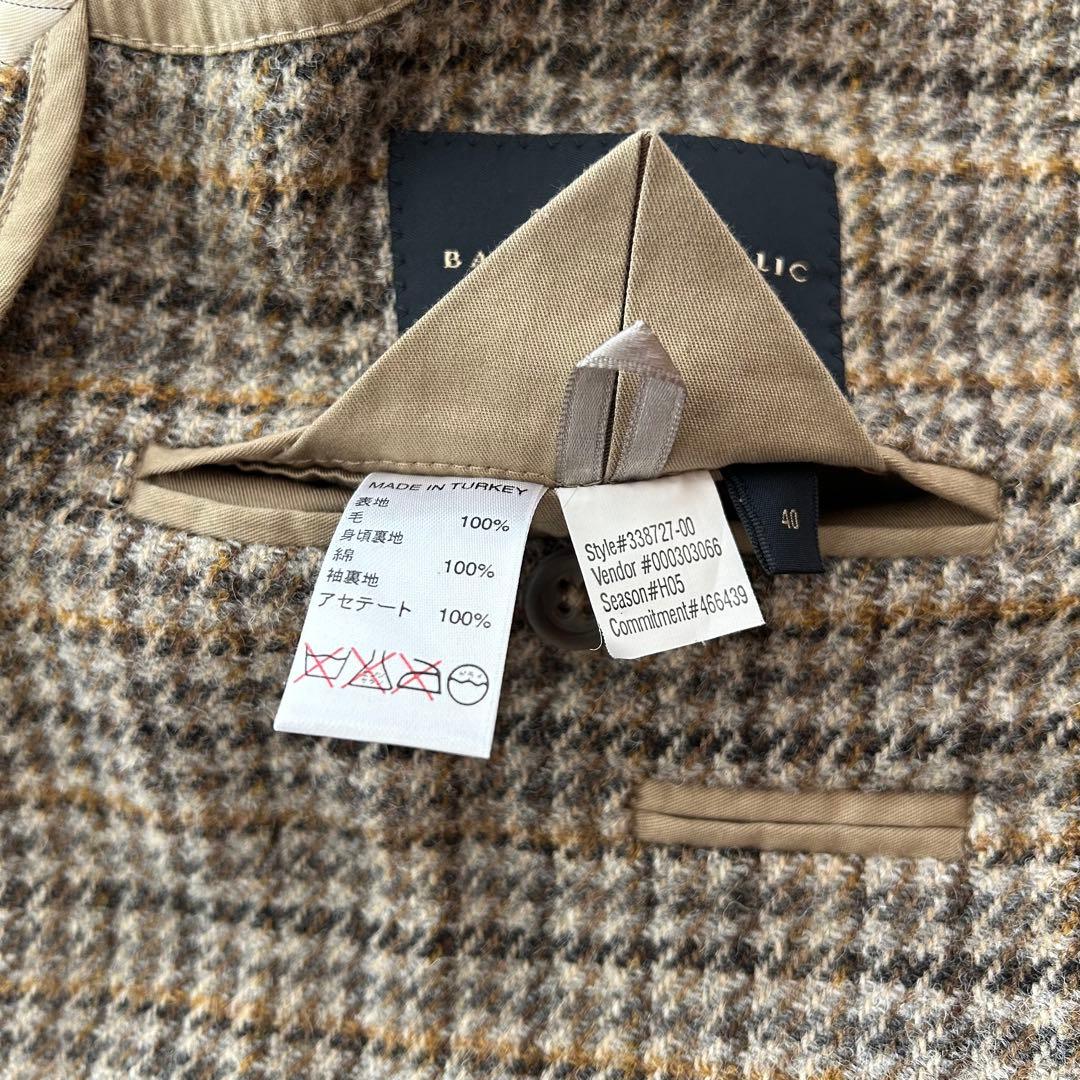バナナリパブリック ハリスツイード テーラードジャケット ベージュ チェック40