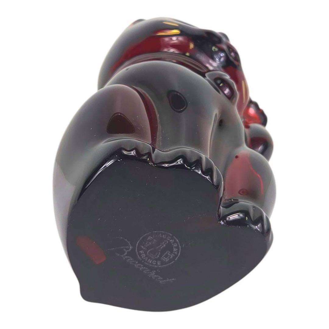 ✨極美品✨Baccarat バカラ 招き猫 レッド×ブラック クリスタル 置物