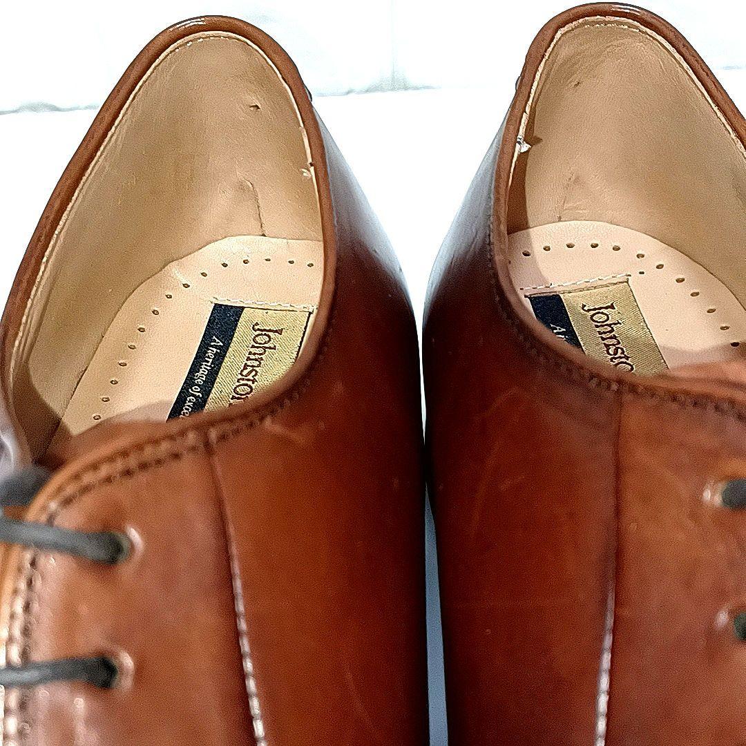 未使用に近い★JOHNSTON&MURPHY　外羽根　プレーントゥ　ブラウン