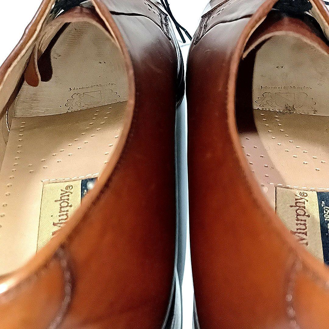 未使用に近い★JOHNSTON&MURPHY　外羽根　プレーントゥ　ブラウン