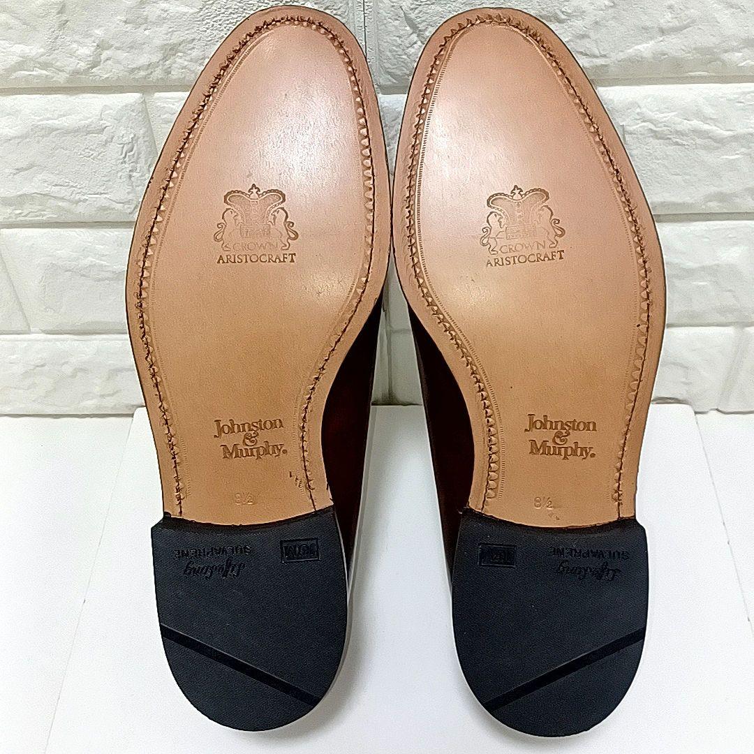 未使用に近い★JOHNSTON&MURPHY　外羽根　プレーントゥ　ブラウン