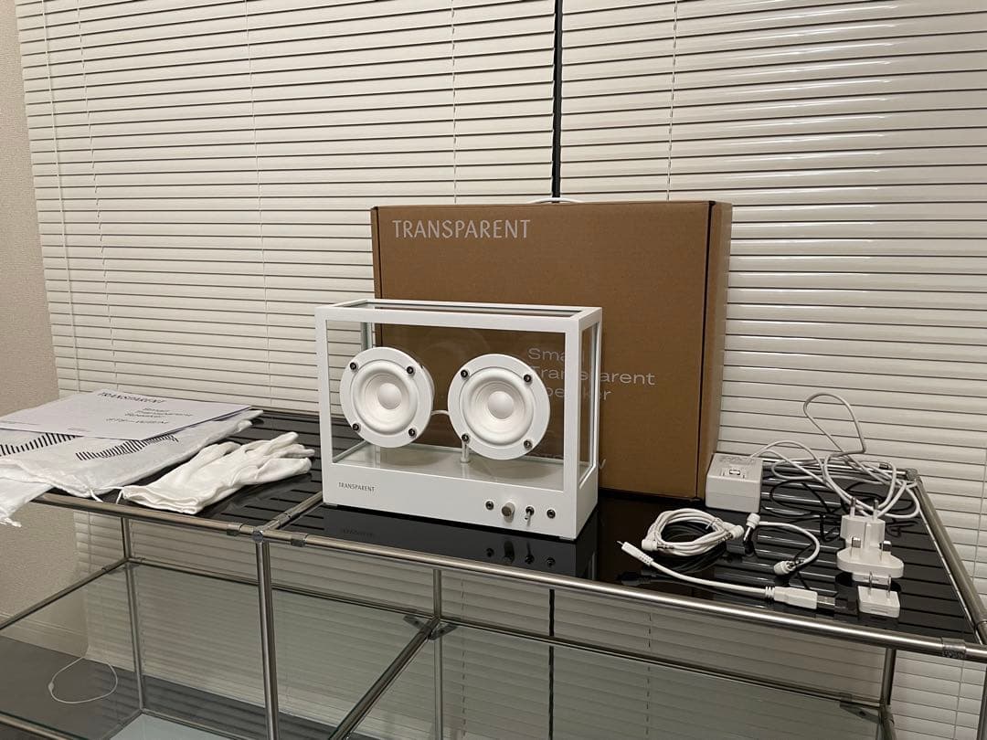 スピーカー・ウーファー small Trans parent speaker White