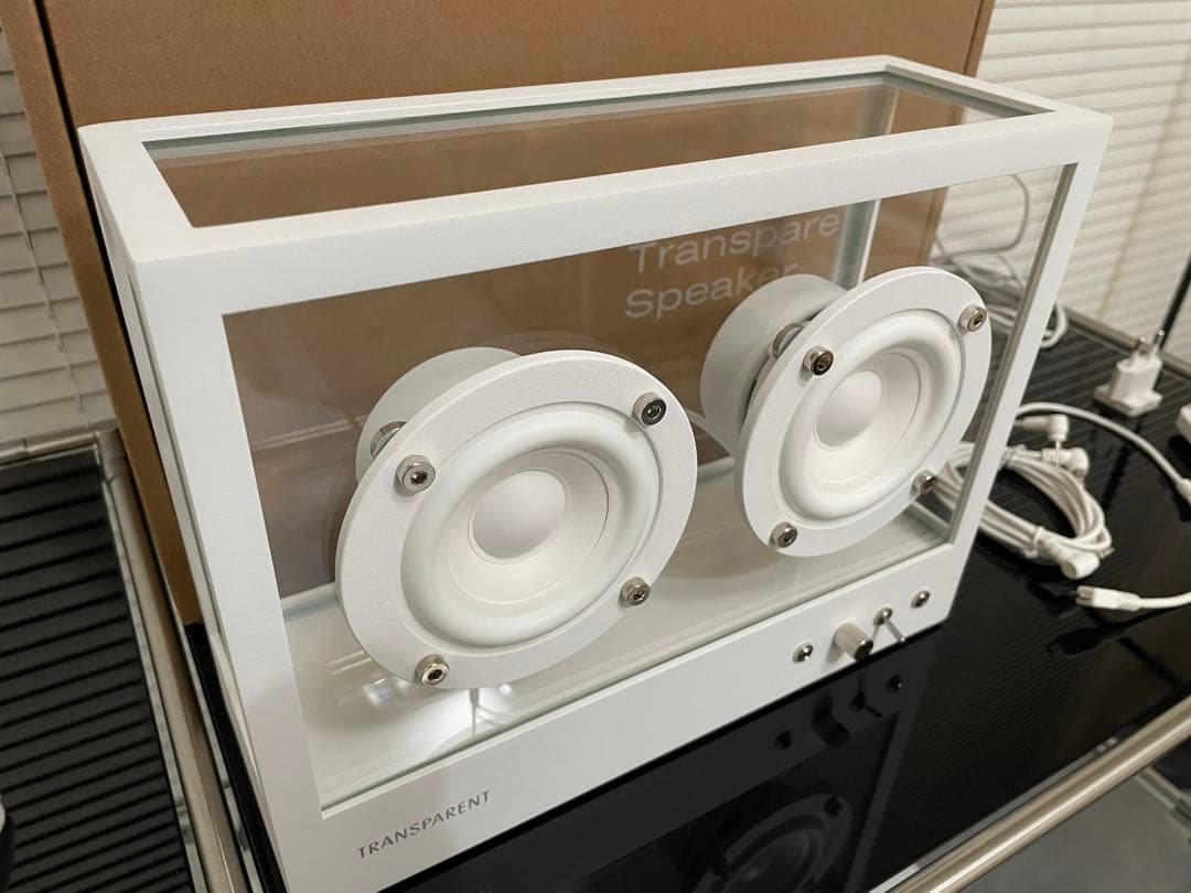 スピーカー・ウーファー small Trans parent speaker White
