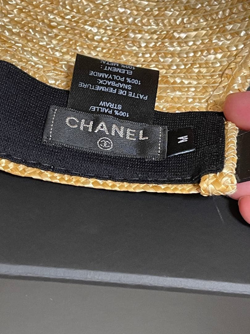 CHANEL ココマークストローキャップ　麦わら帽子