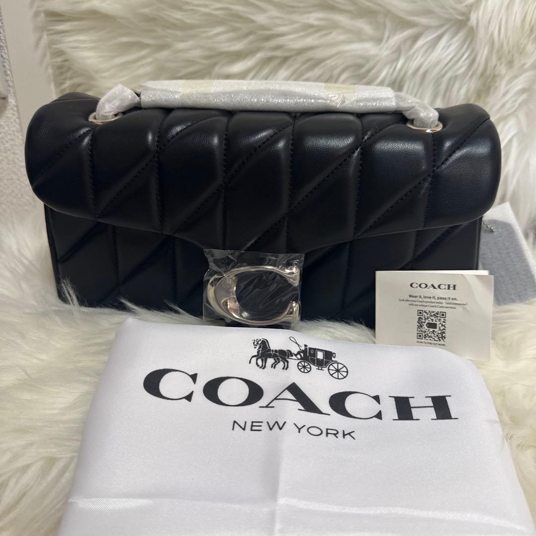 COACH ブラック ショルダーバッグ キルティング