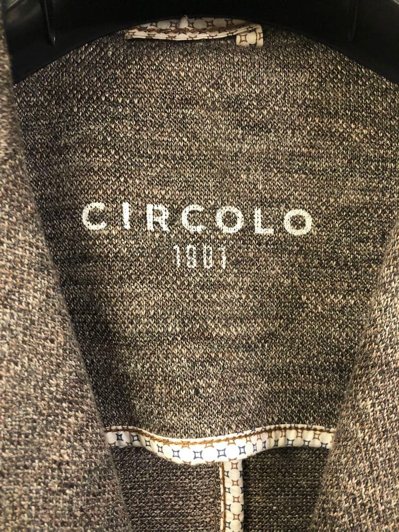 新作チルコロ CIRCOLO ストレッチ ジャージ ジャケット リネン ブラウン