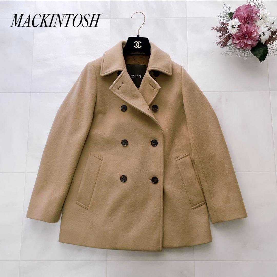 極美品✨近年 マッキントッシュ ウールカシミヤ ピーコート ロゴボタン キャメル